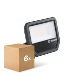 Confezione Multipack 6x Ledvance Proiettore LED Aluminium Nero 41W 5500lm 100D - 830 Luce Calda -  | IP66 - Simmetrico