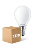 Confezione Multipack 10x Philips Corepro LED Lustre E14 Sferica Ghiaccio 6.5W 806lm - 827 Bianco Molto Caldo | Sostitutiva 60W