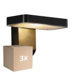 Confezione Multipack 3x Nordlux Solar Luce Da Parete Rica Piazza Nero 4.5W 450lm - 830 Luce Calda -  | Sensore di Movimento e Luce