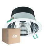 Confezione Multipack 4x Philips Downlight LED Coreline DN142B Aluminium Bianca 11W 1200lm 60D - 830 Luce Calda -  | Ritaglio 155mm - IP20 - UGR<19