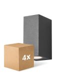 Confezione Multipack 4x D'Lite Luce Da Parete Vrebos Aluminium Nero Up&Down | Adatto Per 2x GU10